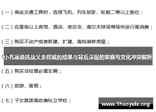 小孔塞桑挑战父亲权威的结果与背后深层的家庭与文化冲突解析