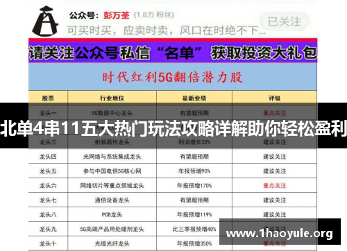 北单4串11五大热门玩法攻略详解助你轻松盈利